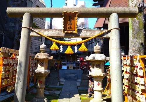 気象神社二の鳥居正面の風景
