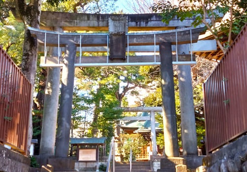 境内入り口の鳥居正面の風景